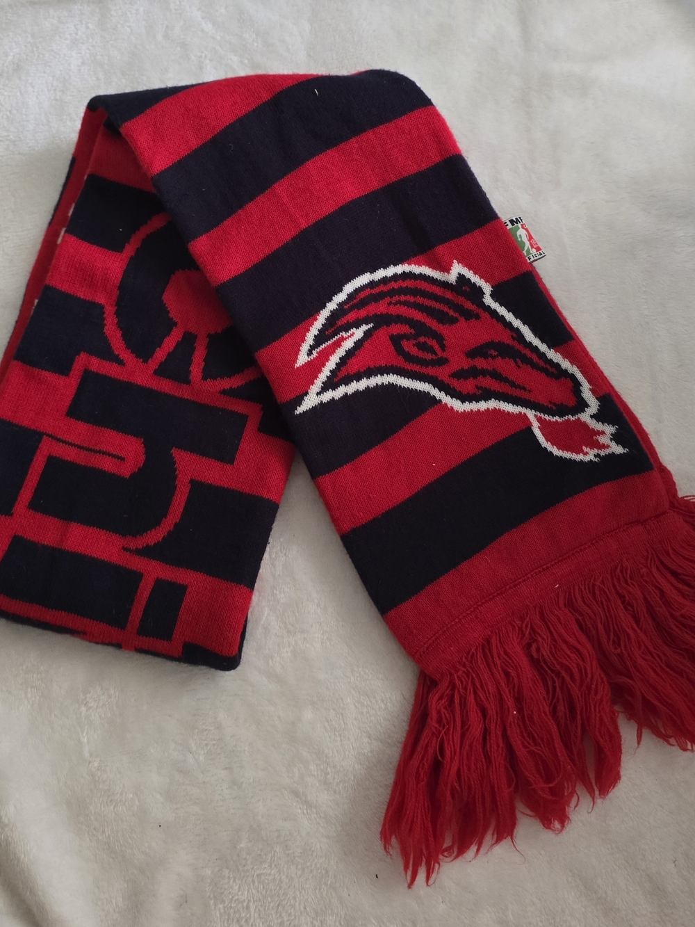 Red and Black Striped Team Scarf - Red, Black